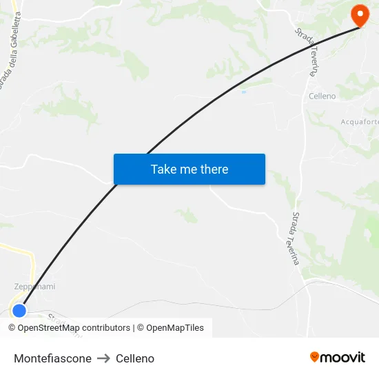 Montefiascone to Celleno map