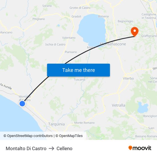 Montalto Di Castro to Celleno map