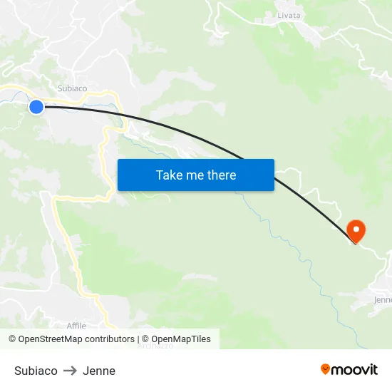 Subiaco to Jenne map