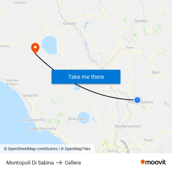 Montopoli Di Sabina to Cellere map