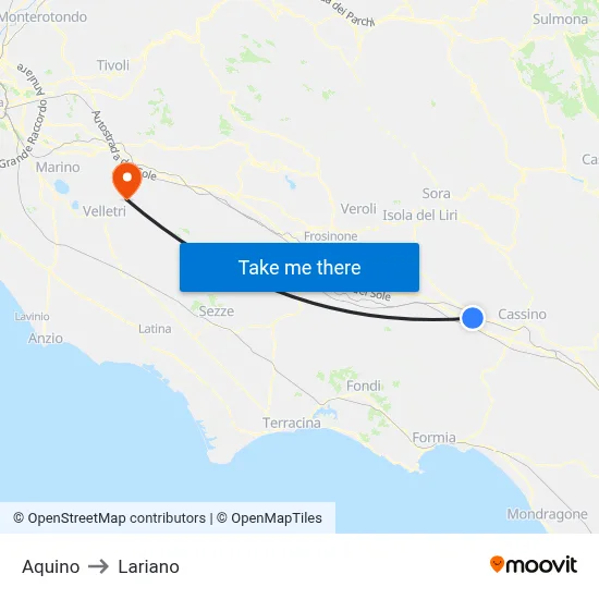 Aquino to Lariano map