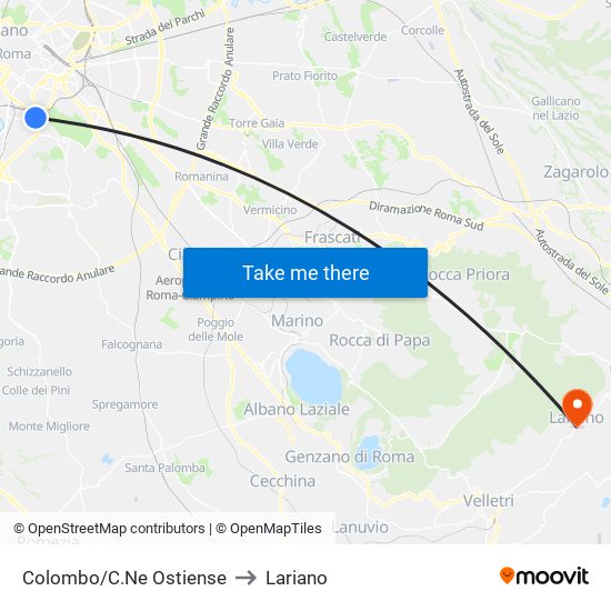 Colombo/C.Ne Ostiense to Lariano map