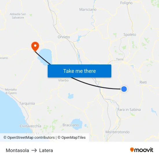 Montasola to Latera map