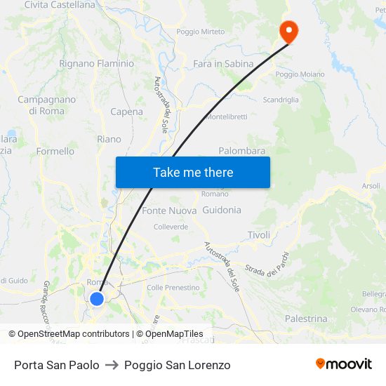 Porta San Paolo to Poggio San Lorenzo map