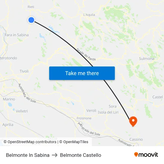 Belmonte In Sabina to Belmonte Castello map