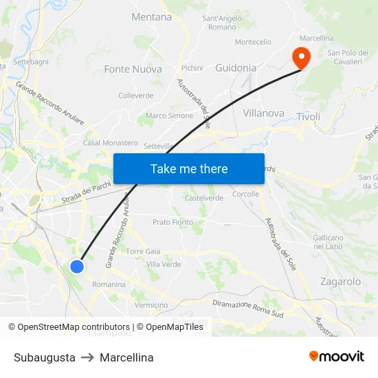 Subaugusta to Marcellina map