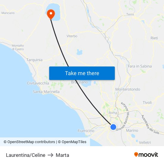 Laurentina/Celine to Marta map