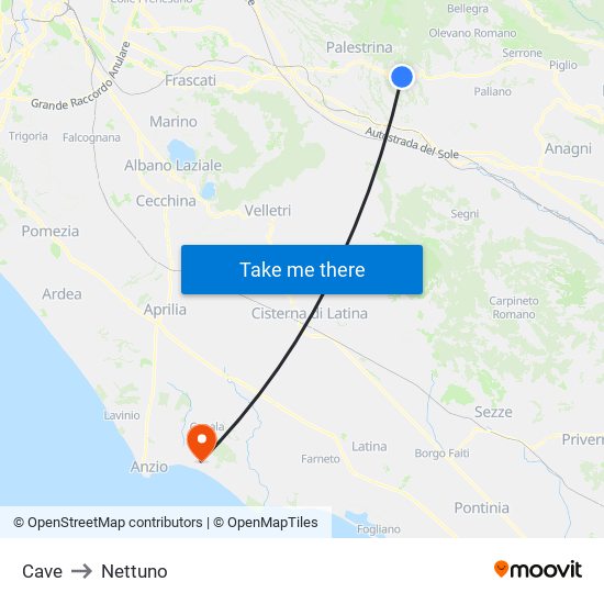 Cave to Nettuno map