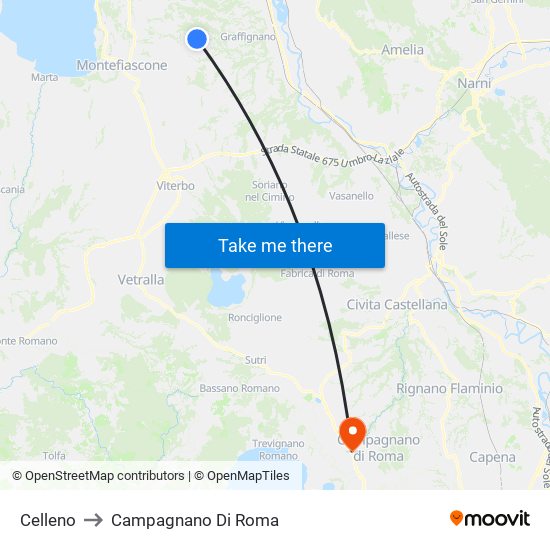 Celleno to Campagnano Di Roma map