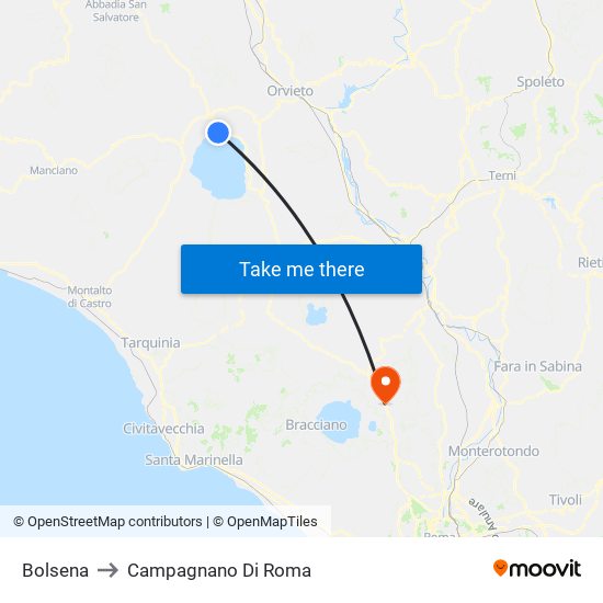 Bolsena to Campagnano Di Roma map