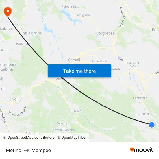 Morino to Mompeo map