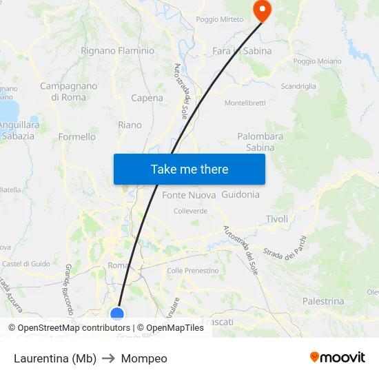 Laurentina (Mb) to Mompeo map