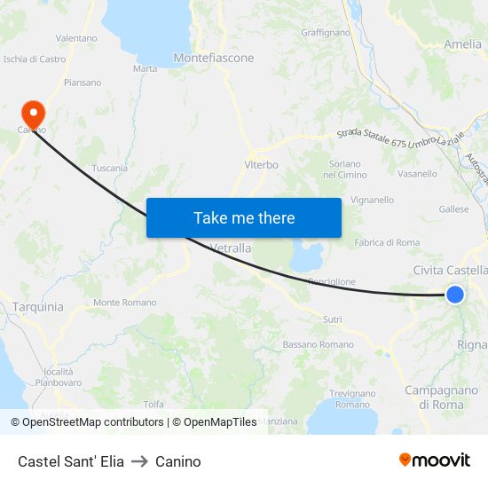 Castel Sant' Elia to Canino map