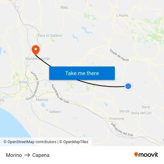 Morino to Capena map