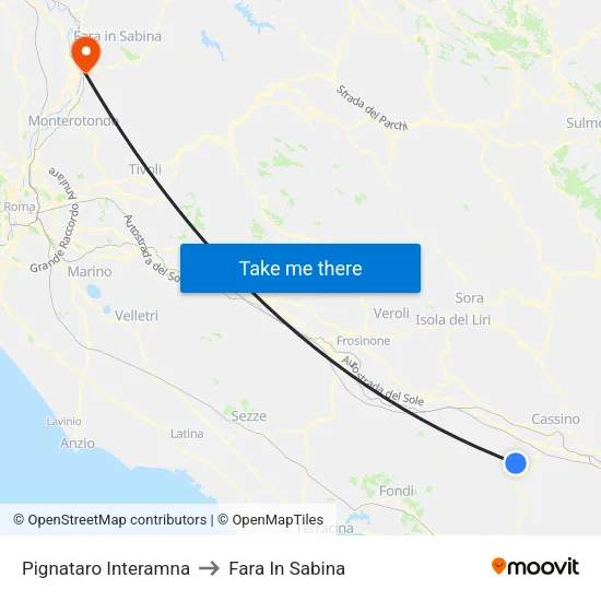Pignataro Interamna to Fara In Sabina map