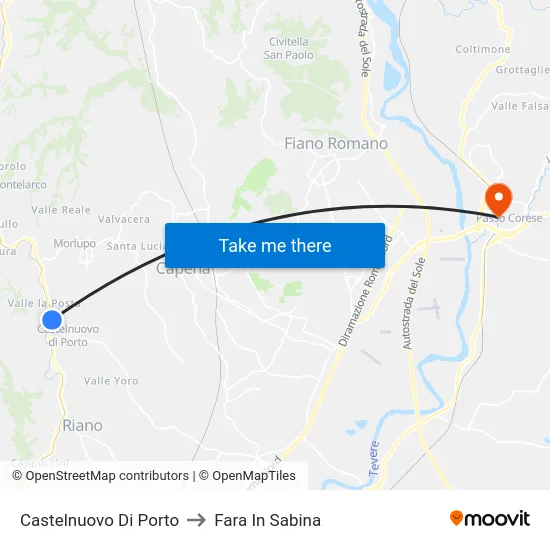 Castelnuovo Di Porto to Fara In Sabina map