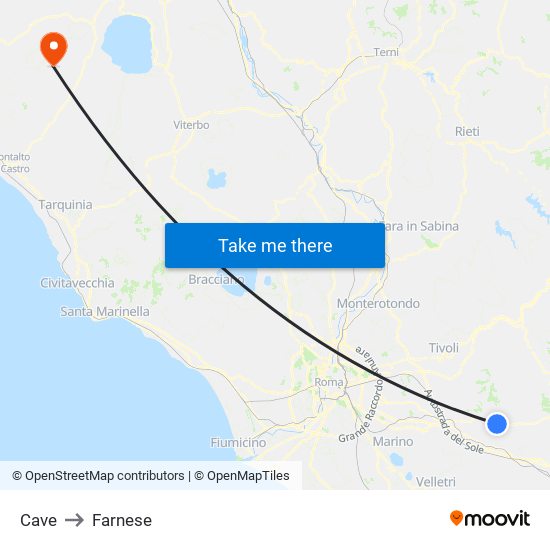 Cave to Farnese map