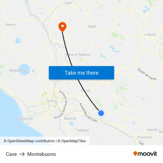 Cave to Montebuono map