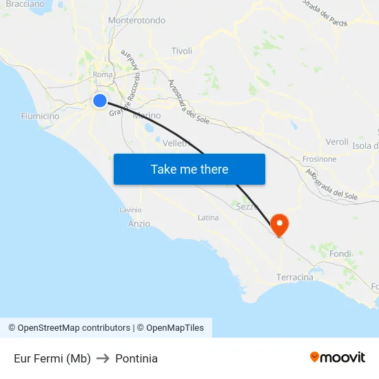 Eur Fermi (Mb) to Pontinia map