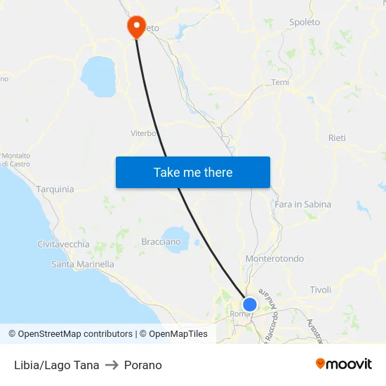 Libia/Lago Tana to Porano map