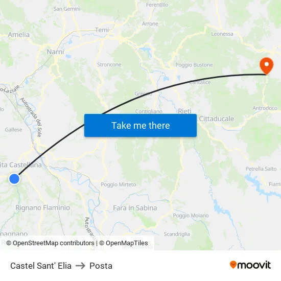 Castel Sant' Elia to Posta map
