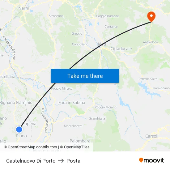 Castelnuovo Di Porto to Posta map