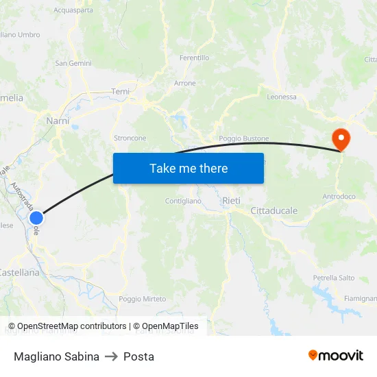 Magliano Sabina to Posta map