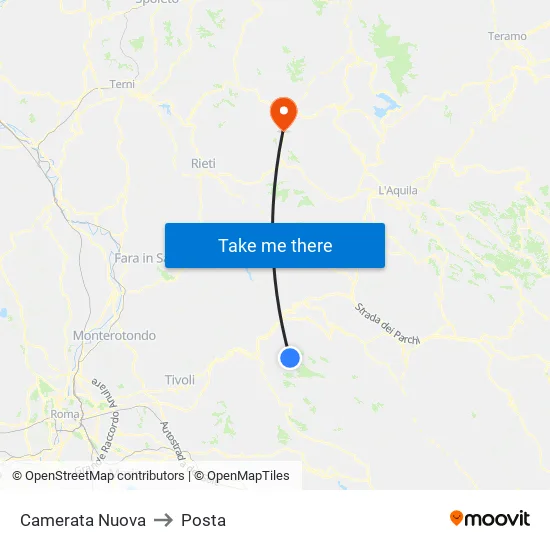 Camerata Nuova to Posta map