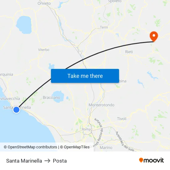 Santa Marinella to Post Office map