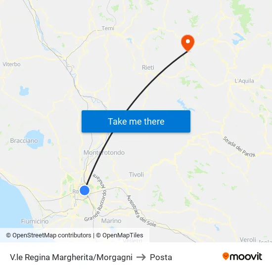 V.le Regina Margherita/Morgagni to Posta map