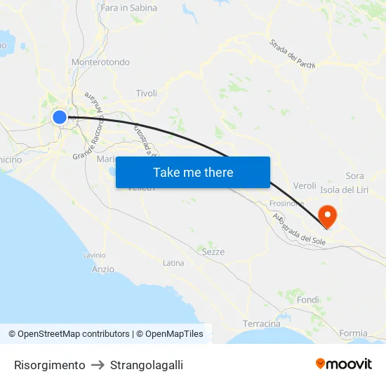 Risorgimento to Strangolagalli map