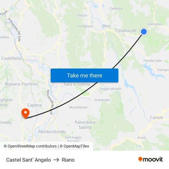 Castel Sant' Angelo to Riano map