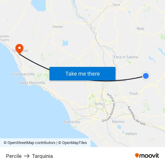 Percile to Tarquinia map
