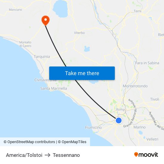 America/Tolstoi to Tessennano map