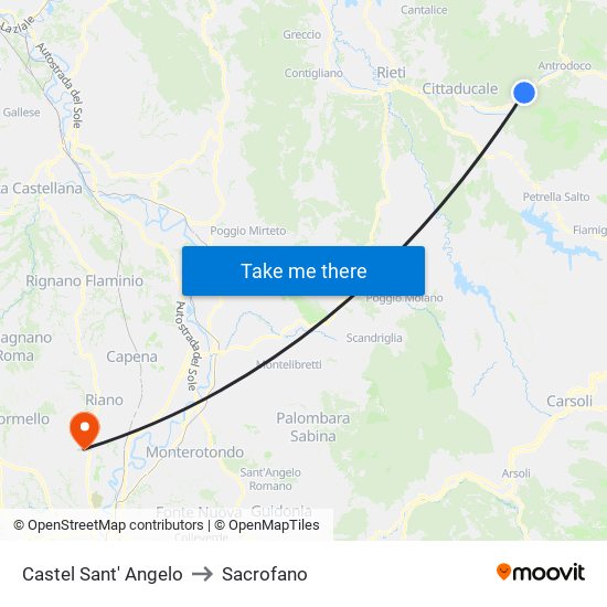 Castel Sant' Angelo to Sacrofano map