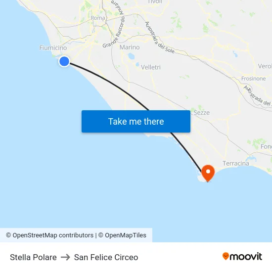 Stella Polare to San Felice Circeo map