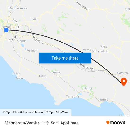 Marmorata/Vanvitelli to Sant' Apollinare map