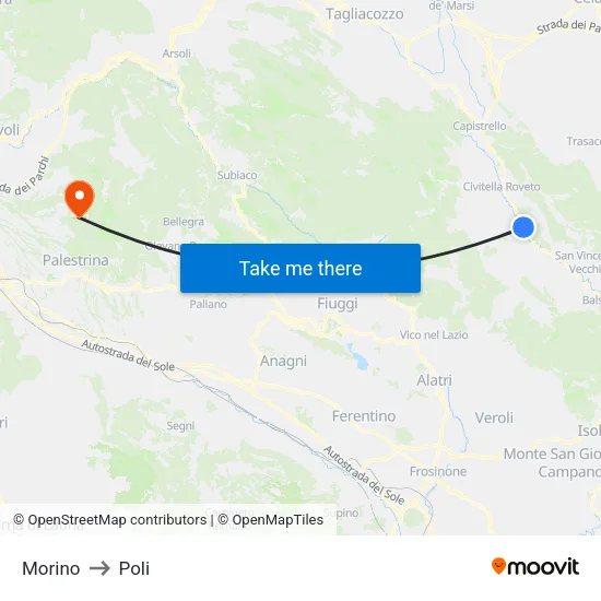 Morino to Poli map
