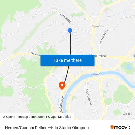 Nemea/Giuochi Delfici to lo Stadio Olimpico map