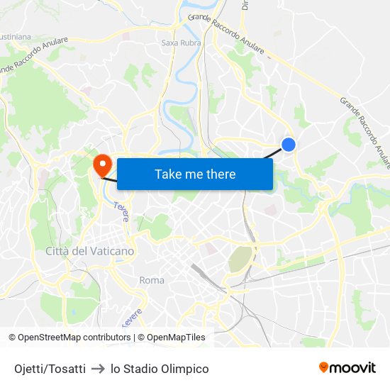 Ojetti/Tosatti to lo Stadio Olimpico map