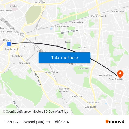 Porta S. Giovanni (Ma) to Edificio A map