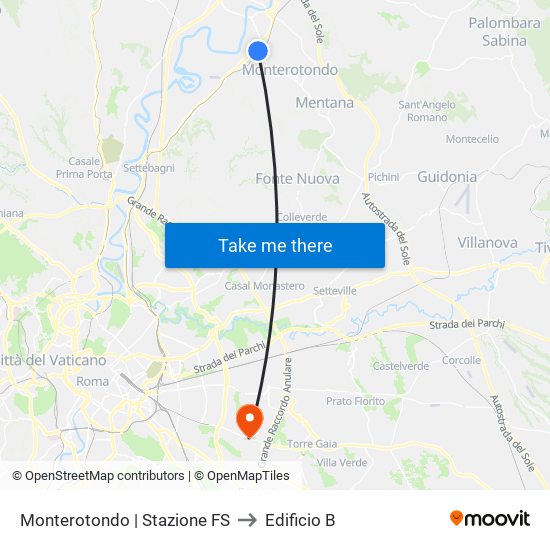 Monterotondo | Stazione FS to Edificio B map
