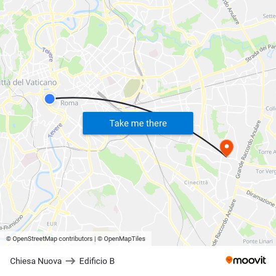 Chiesa Nuova to Edificio B map