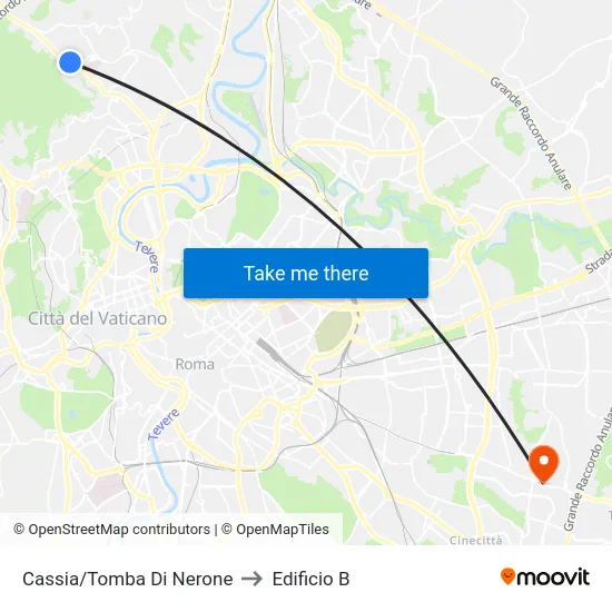 Cassia/Tomba Di Nerone to Edificio B map