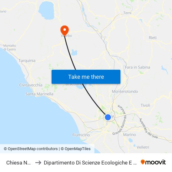 Chiesa Nuova to Dipartimento Di Scienze Ecologiche E Biologiche map