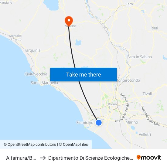 Altamura/Bertolla to Dipartimento Di Scienze Ecologiche E Biologiche map