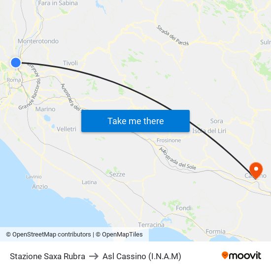 Stazione Saxa Rubra to Asl Cassino (I.N.A.M) map