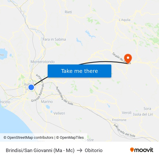 Brindisi/San Giovanni (Ma - Mc) to Obitorio map