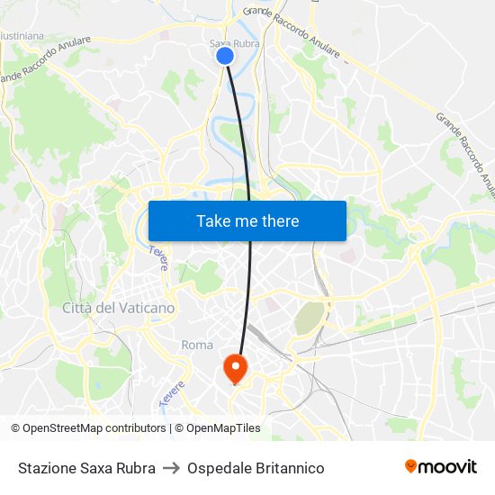 Stazione Saxa Rubra to Ospedale Britannico map