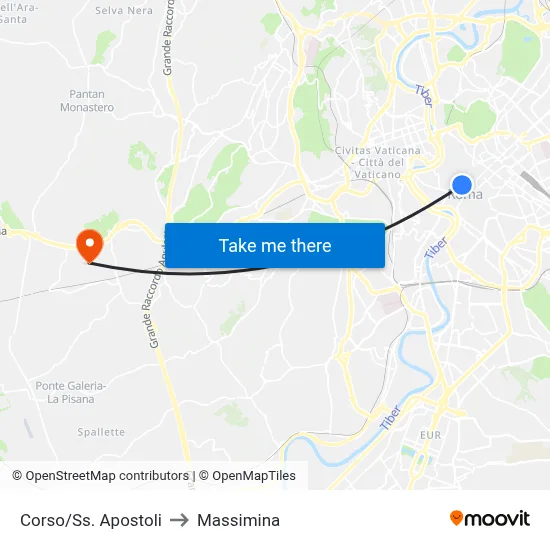 Corso/Saints Apostles to Massimina map